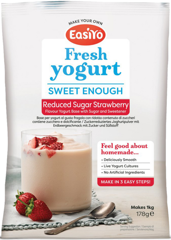 EasiYo Joghurt Erdbeergeschmack Zuckerreduziert